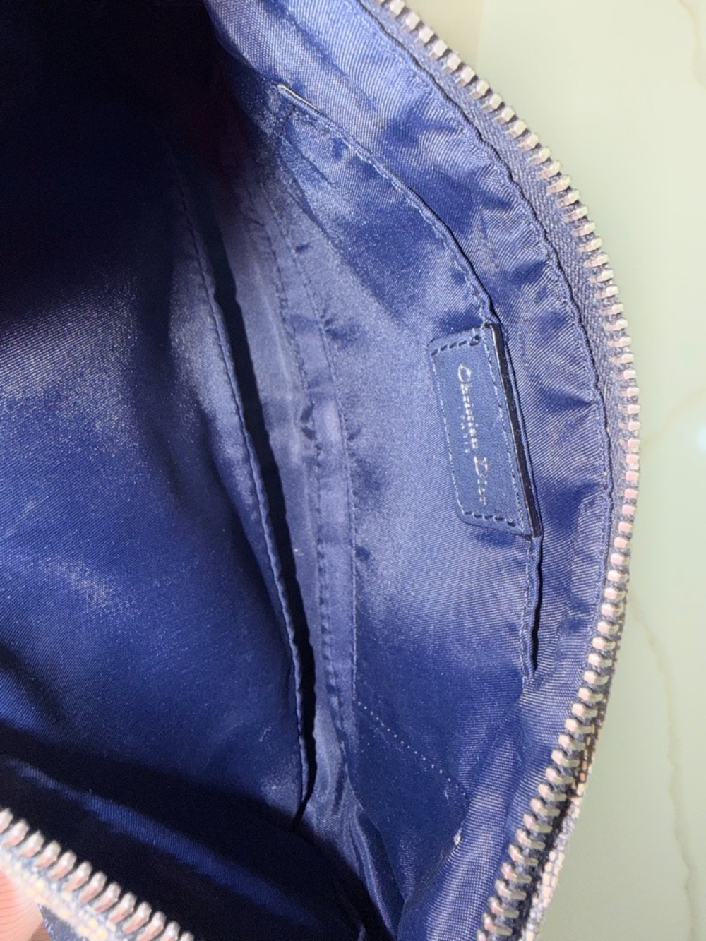 Christian Dior Diorissimo Monogram Shoulder Bag w/ D Charm | Authentic|Navy - Picture 6 of 7